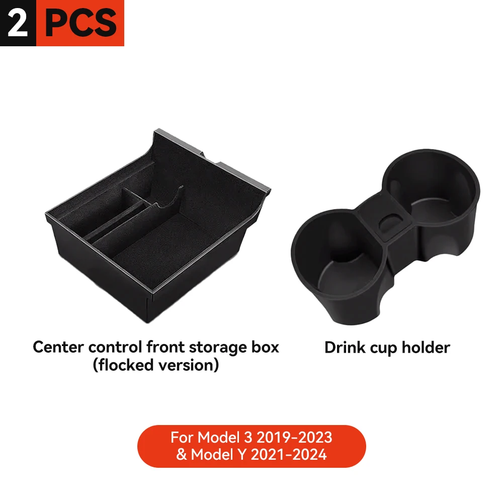 Premium Center Console Storage Box and Cup Holder Organizer