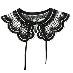 Detachable Half Shirt False Fake Collar Embroidery Neck Ruff Shawl Dickey Mini Cape Lace-Up Ribbon Necklace Capelet H9ED