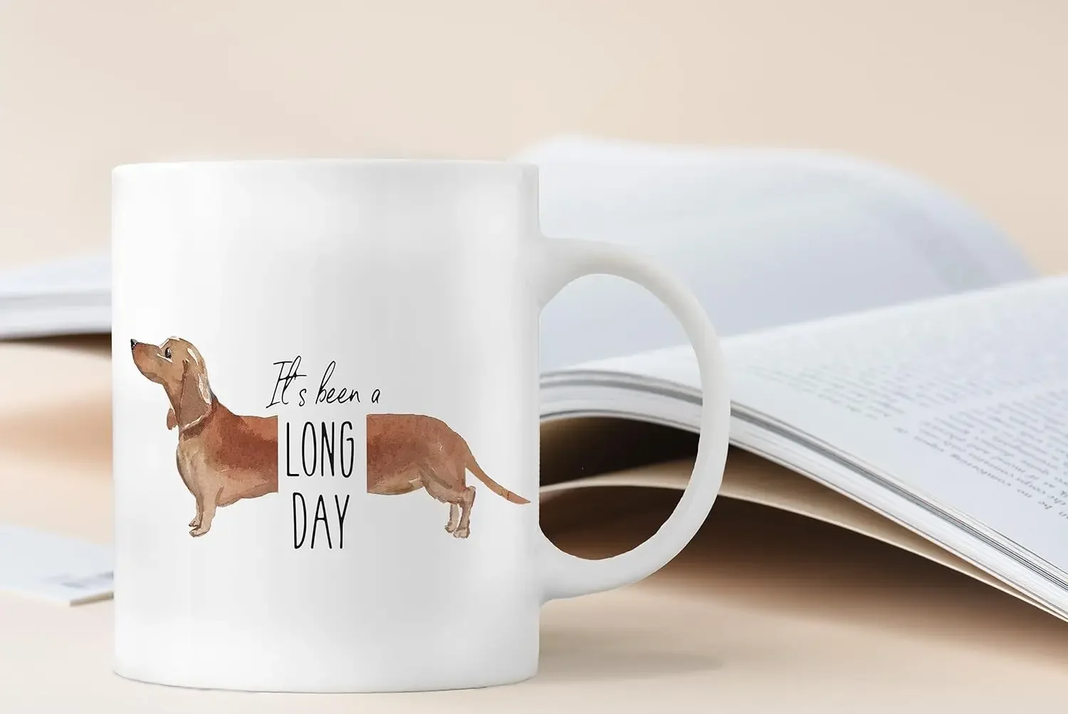 Dachshund Mug, Ceramic Cup, Gift Interesting Weiner Dog Cup Coffee Office Home 320ML_voghion.com