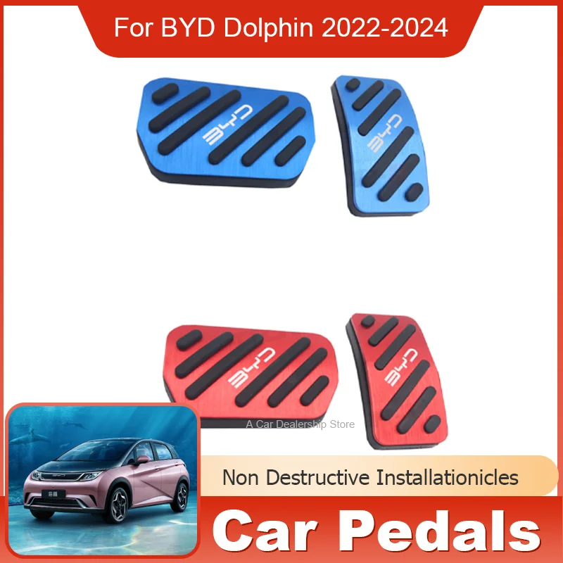 

for BYD Dolphin Auto EA1 2021 2022 2023 2024 Stainless Steel Car Pedal Gas Brake Footrest Pedal Protection Cover Car Accessories