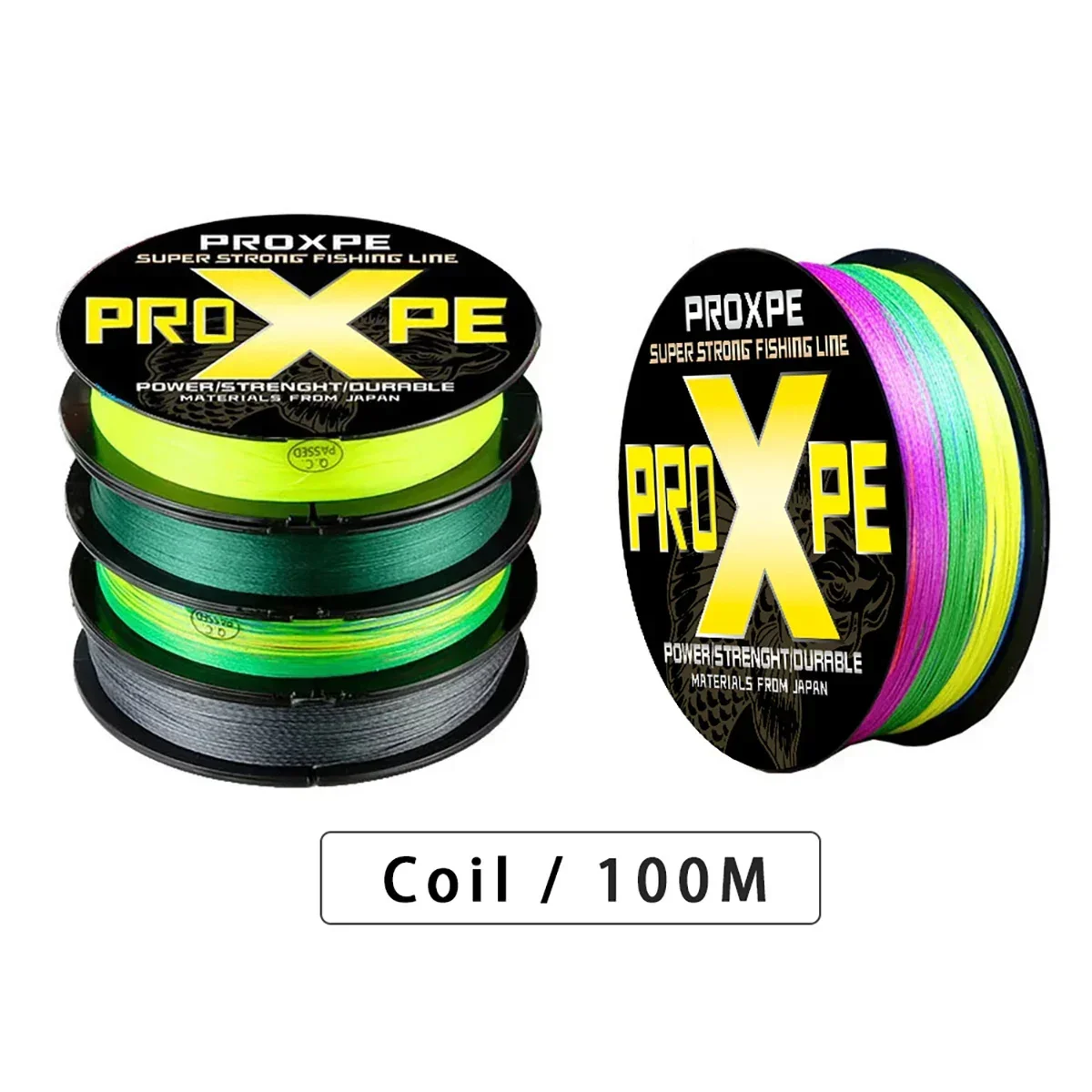 Fishing Line Fishing Tackle PROXPE 4 Strands Multifilament Braideds PE Fishing Line 100M 300M 500M Japan Smooth Carp Wire Pesca Strong 4X Weave Lines