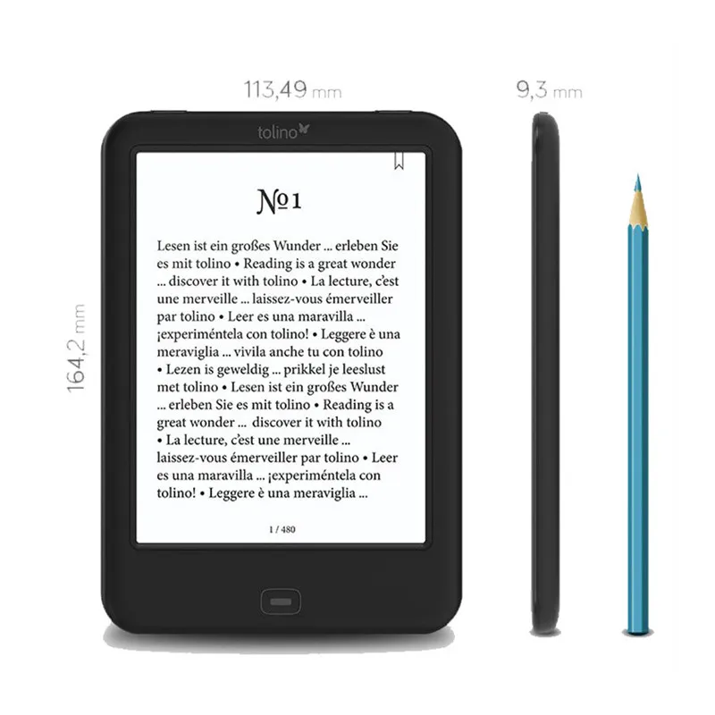 Tolino Shine2 HD 300PPI Android ebook reader With Built in Light e-ink 6 inch Touch Screen
