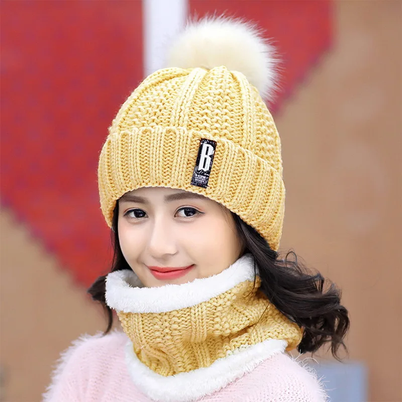 winter knitted scarf hat set