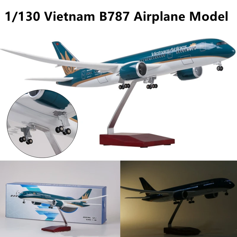 

1/130 Scale 47cm Airplane B787 Dreamliner Aircraft Vietnam Airlines Model With Light and Wheels Diecast Plastic Plane