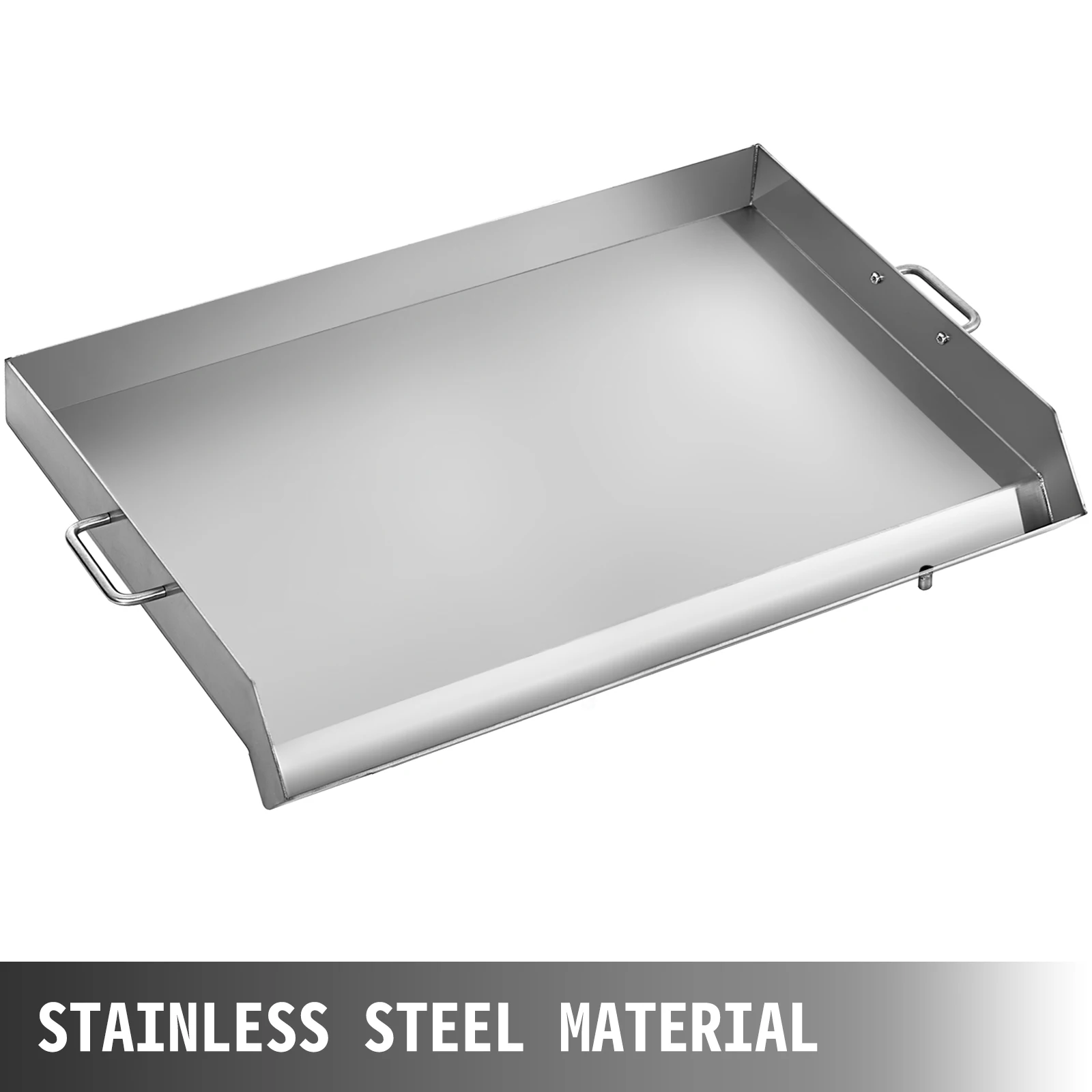 VEVOR Stainless Steel Griddle Flat Top Grill Frying Pan Handles Outdoor Camping BBQ Grilling Cooking Pancakes Bacon Egg