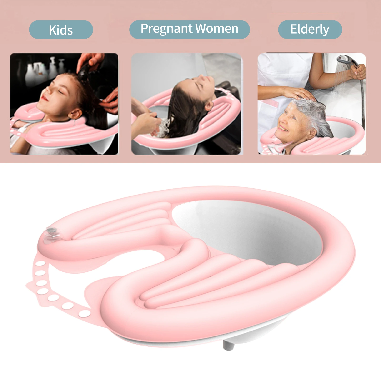 Inflatable Hair Washing Basin Portable PVC Foldable Shampoo Basin For Pregnant Women Elderly Patient Quickly Inflated Deflated