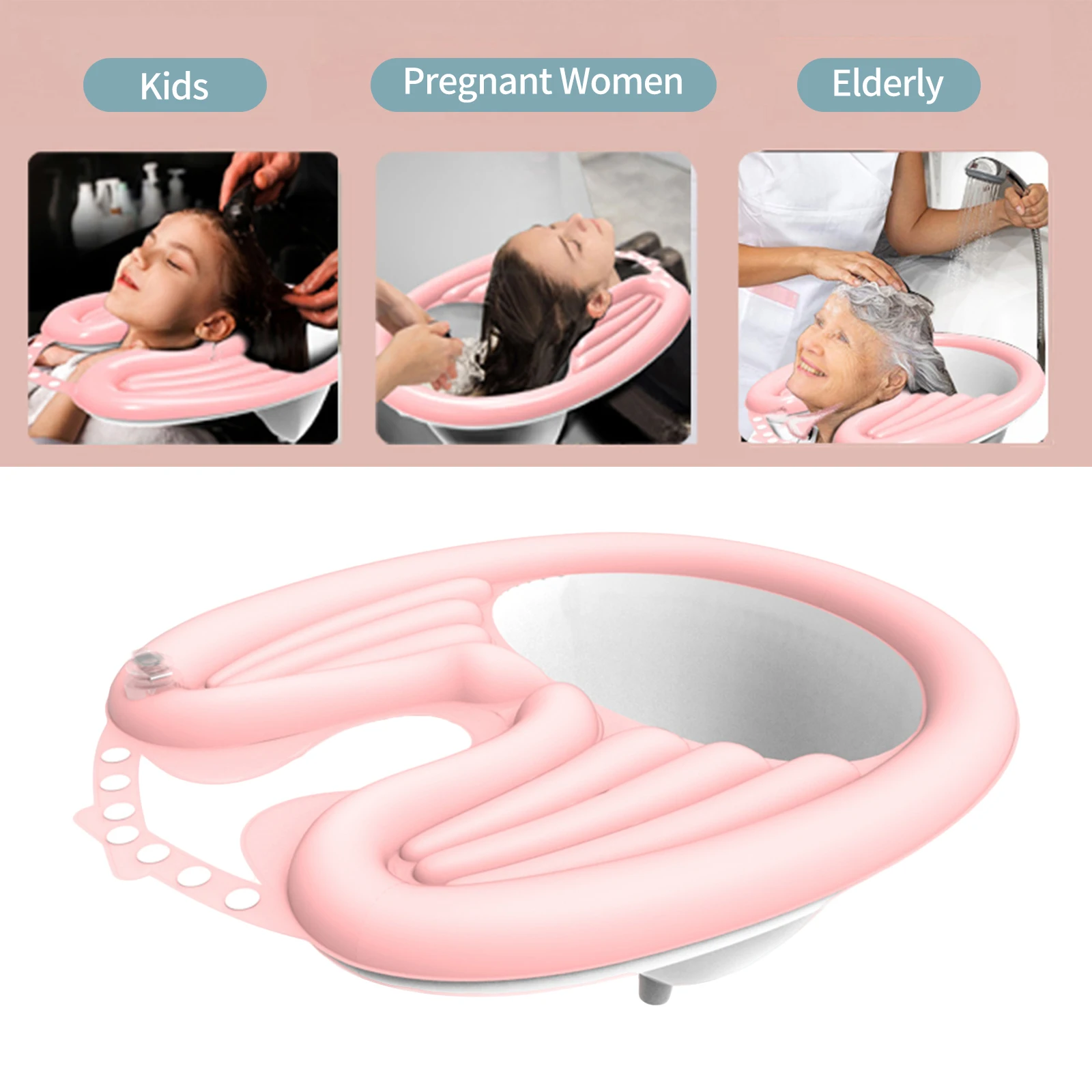 Hair Washing Basin Inflatable Hair Washing Basin Portable PVC Foldable Shampoo Basin For Pregnant Women Elderly Patient Quickly Inflated Deflated