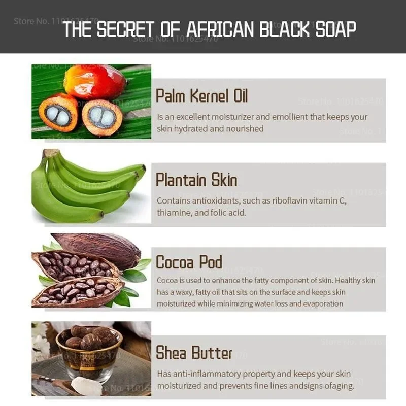 African Black Soap Remove Melanin Anti-aging Beauty Moisturizing Natural Bath Body Treatment