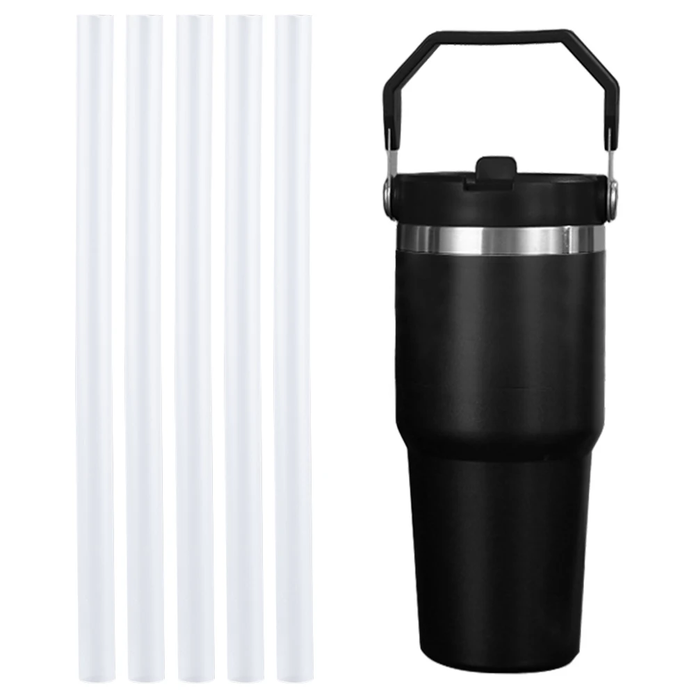 5Pcs Replacement Straws Wear-Resistant Clear Straws Long Plastic for Stanley 30oz Cup
