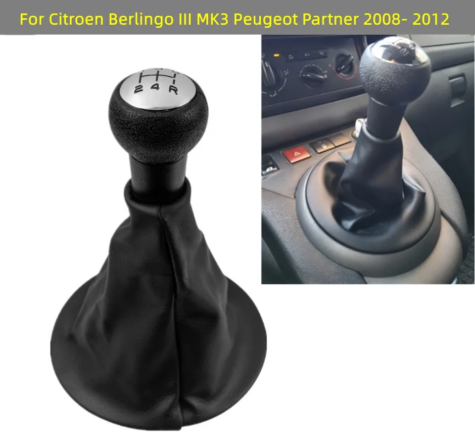 Hand Speed Gear Shift Knob Leather Gaiter Boot Cover Collar For Citroen