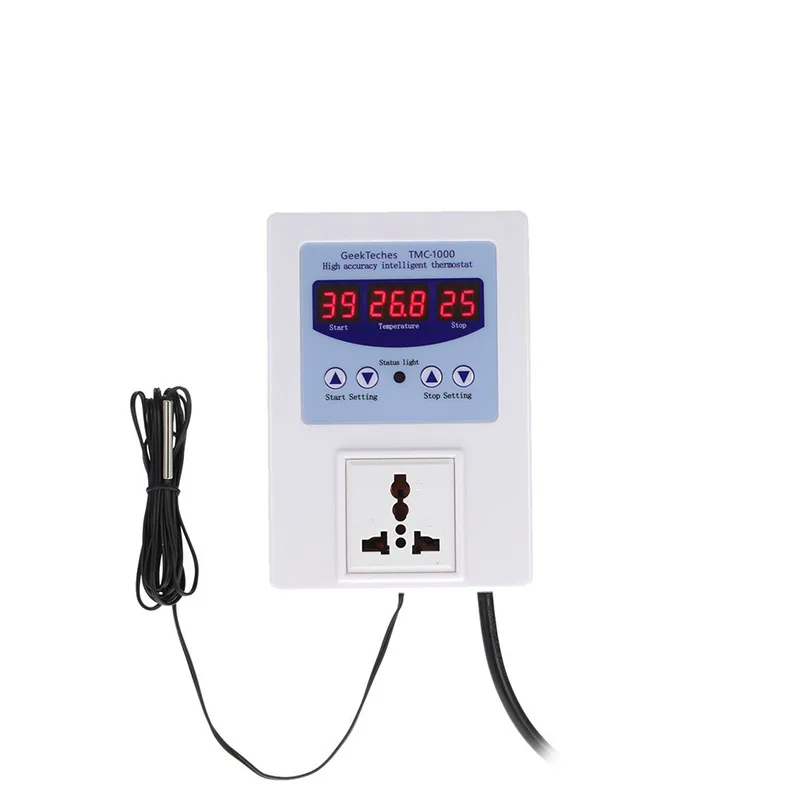 TMC-1000 AC110-240V Digital Temperature Control LED Display Temperature Controller With Heat/Cooling Control Temperature Socket