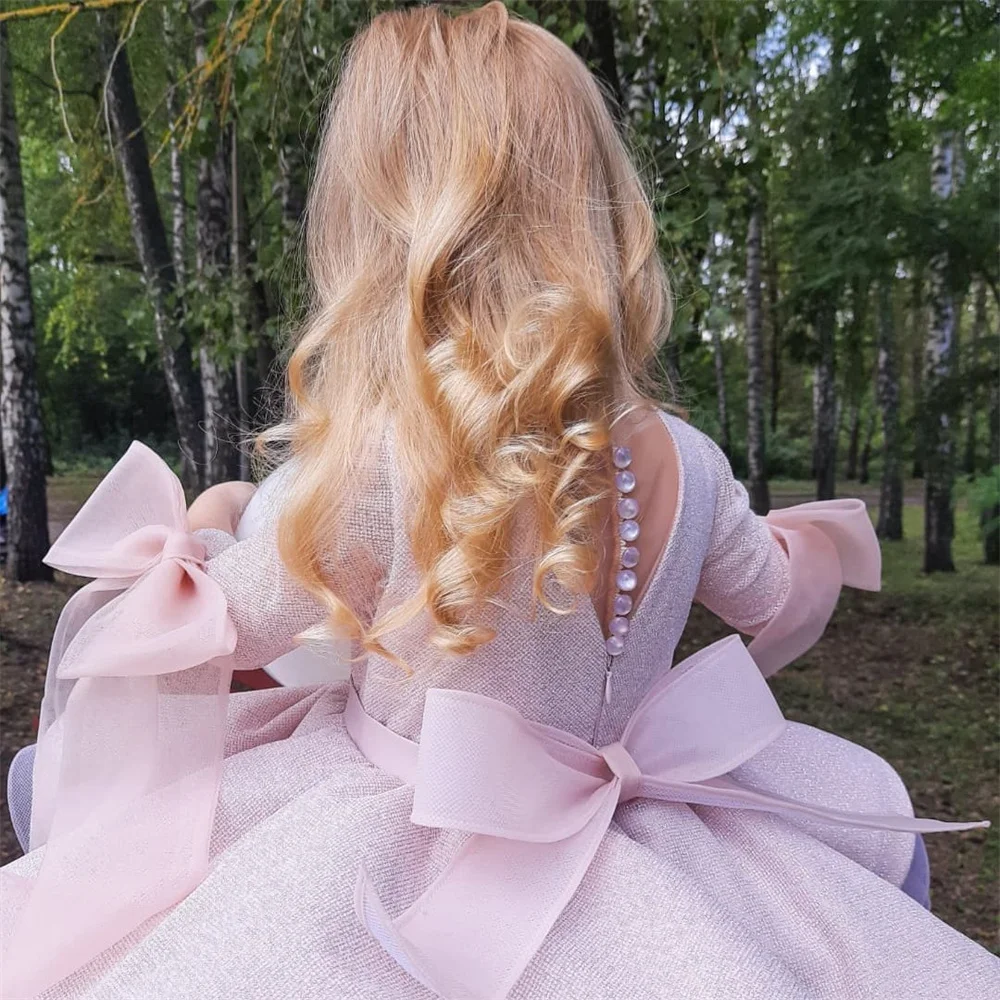 

First Communion Dresses Sleeveless Short Layered Sequins Angel Princess Flower Girl Dress Wedding Party Ball Dream Kids Gift