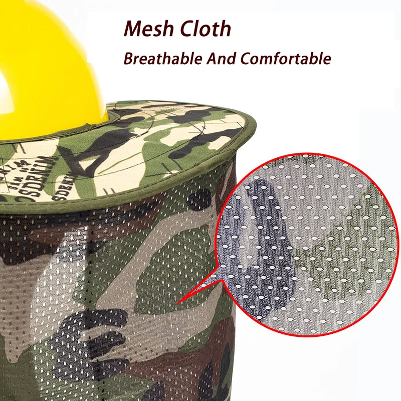Summer sunshade for safety helmet cap face and neck protection sun visor curtain for Outdoor Site Work Repairing Garden safety helmet tactical helmet garden trimmer helmet