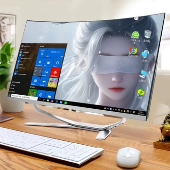 A High-End All-In-One Computer for Office, Home, and Internet Cafe Use, Gaming Desktop Host, Complete Set with Narrow Bezel and Curved Screen 1