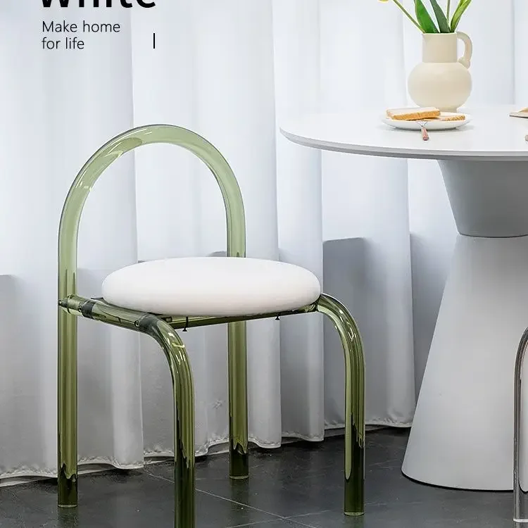 Transparent Acrylic Living Room Backrest Chair Bedroom Dressing