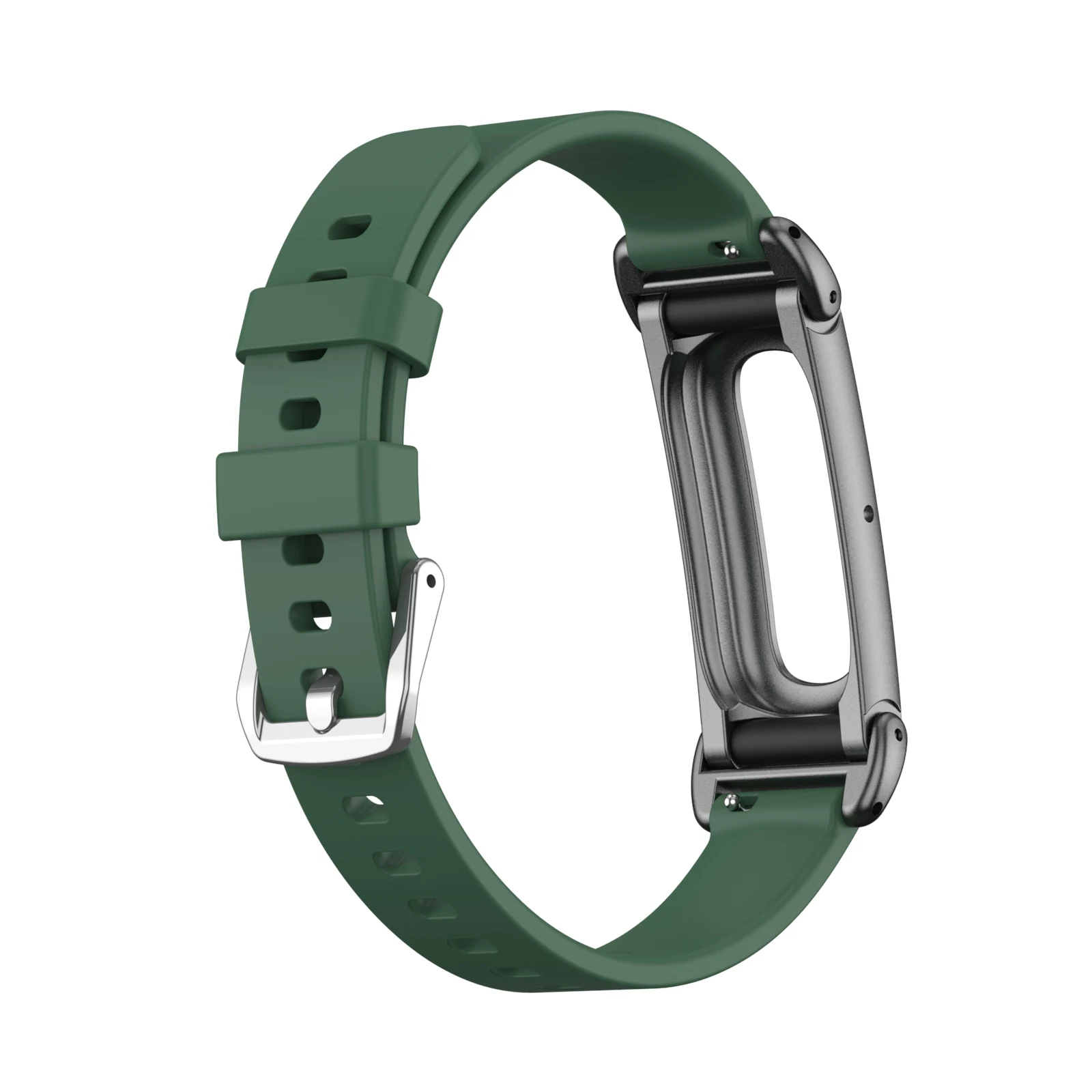 Premium Silicone Sport Strap with Metal Frame - Adjustable and Secure Wristband Accessory
