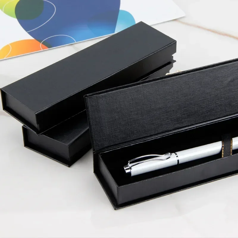 1pc Rectangular Clamshell Gift Pen Box Fashion Upscale Business Office Storage Organizer Supplies Pencil Cases