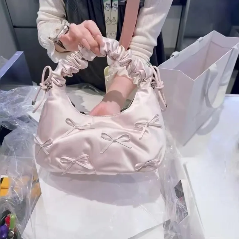 JIAERDI Sweet Cute Bow Y2k Crossbody Bags Women Hot Girls Ballet Style Handle Messenger Bag Ladies Fairy Core Hand Bag Aesthetic