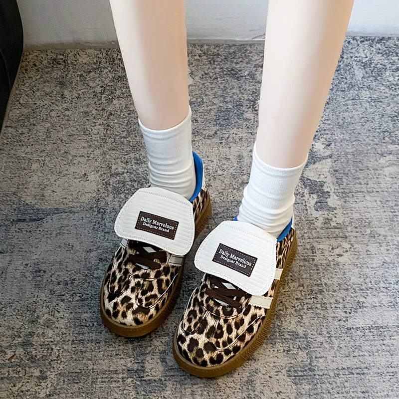 Original Leopard Sneakers Woman Comfort Flat Skateboard Shoes For Women Low Cut Trend Woman's Designer Sneakers Chaussures Femme 5