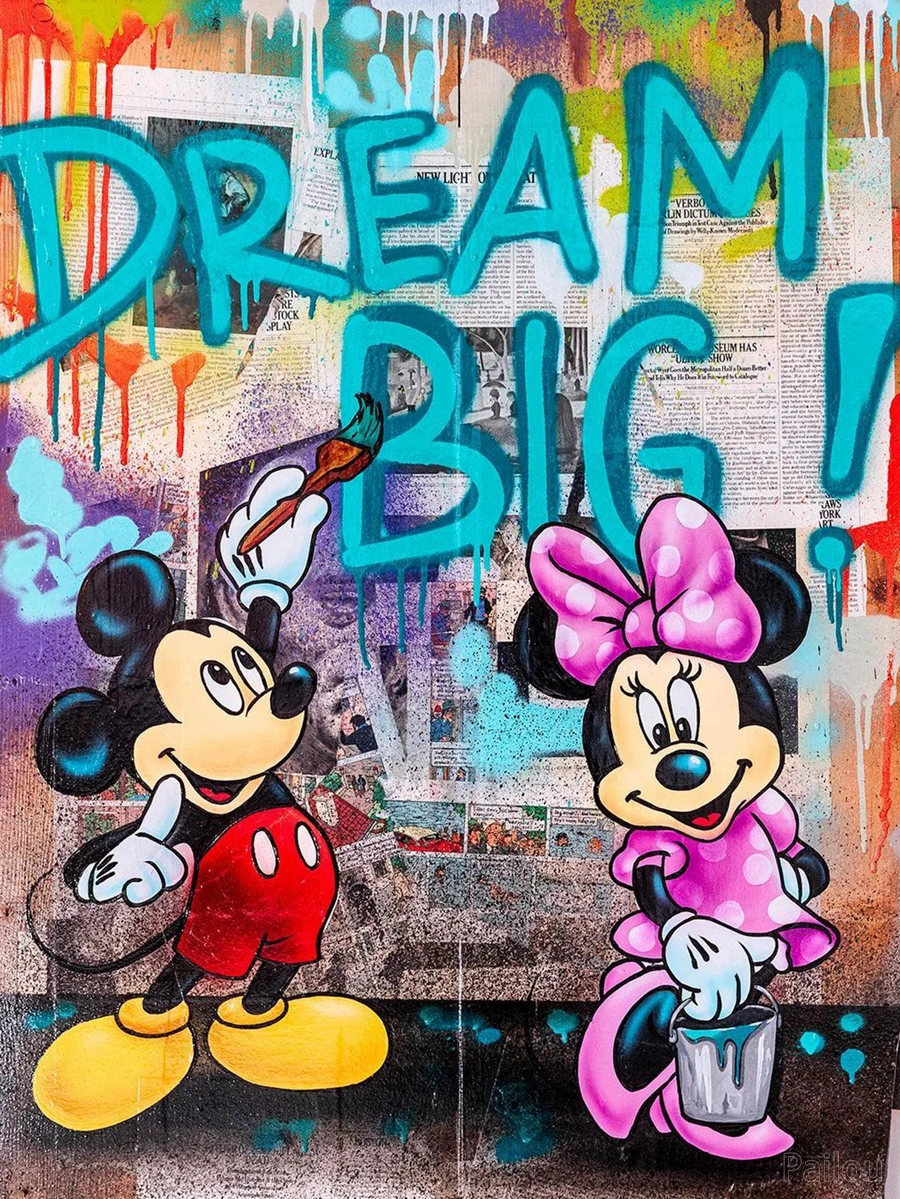 Kits de pintura de diamantes 5d de Mickey Mouse y Minnie Pop Graffiti Art,  punto de cruz de dibujos animados de Disney, decoración del hogar, regalo  hecho a mano - AliExpress, image size:900x1199