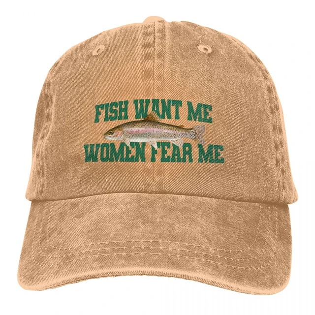 Pure Color Dad Hats Fish Want Me Women Fear Me Meme Classic