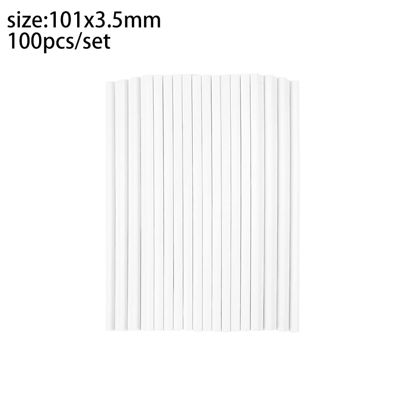 Witte Papieren Lollipop Sticks 10 cm (100 stuks)
