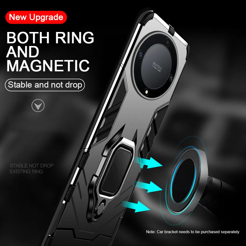 Durable Car Magnetic Ring Stand Armor Case – Shockproof Silicone Cover