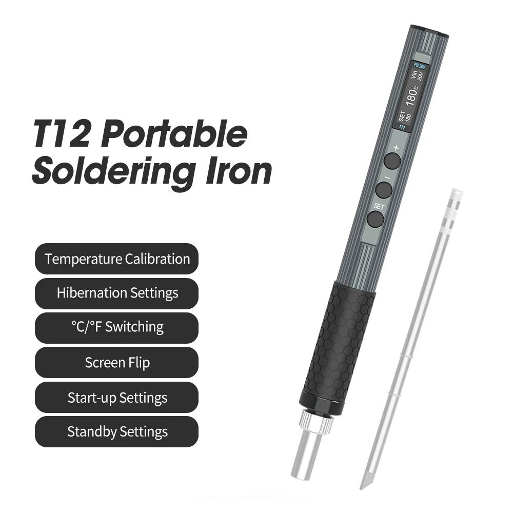 

U50 T12 Electric Soldering Iron 65W OLED Display Welding Pen Fast Melting Tin Welding Tool Hand-held Temperature Regulating NEW