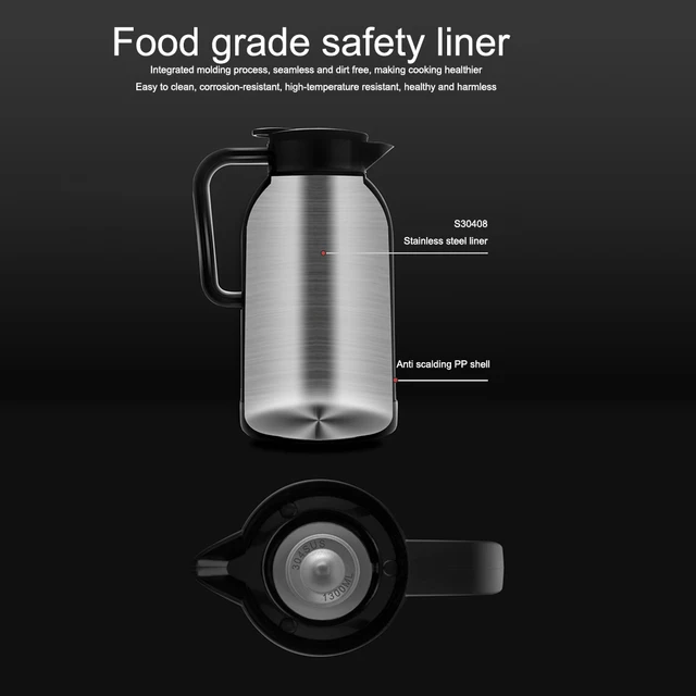 Bouilloire Chauffante Intelligente en Acier Inoxydable pour Voiture, Tasse  Chauffante Électrique de Voyage, 1300ml, 12V/24V - AliExpress