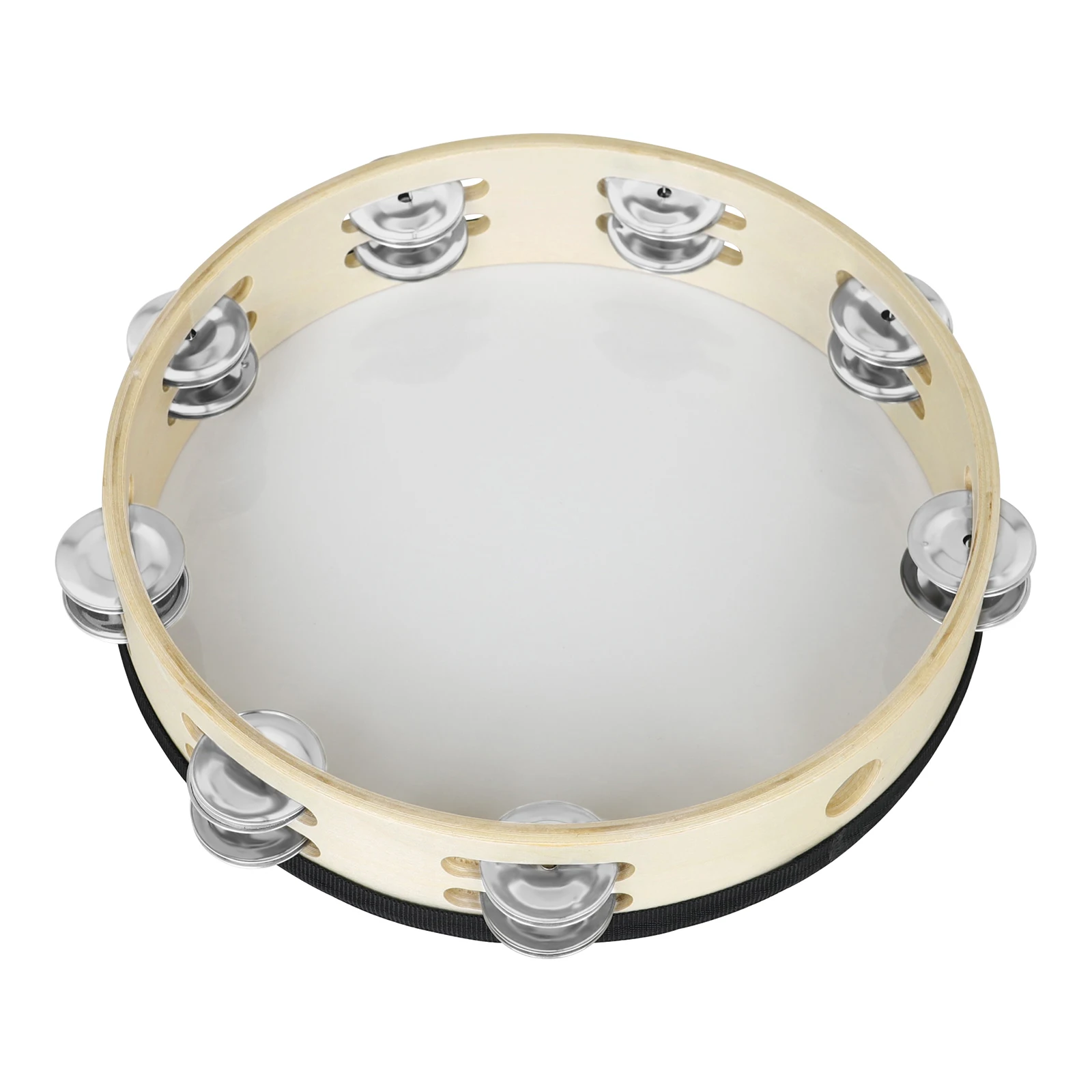 Hand Tambourine 10 inch Double Row Palm Drums Party Band Solid Wood Durable Enlightenment Percussion instruments