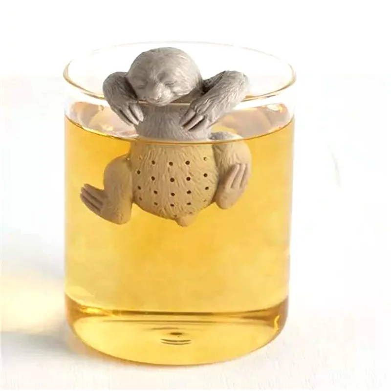 1PC Creative Silicone Tea Infuser Safety Tea Bag Strainer for Pot Cup Use Cute People Shape Home Kitchen Bar Filter