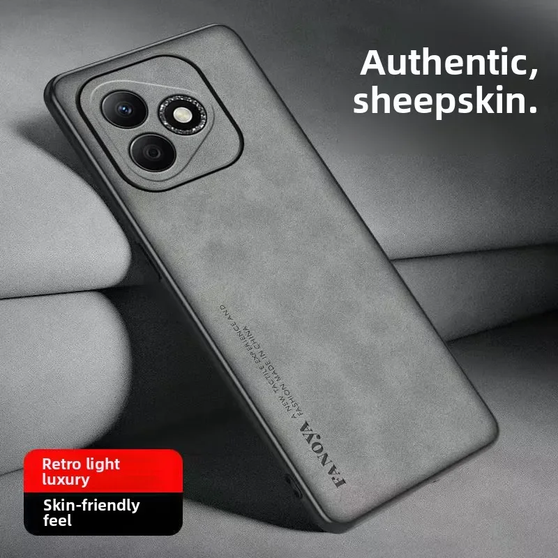 Enhanced Plain PU Leather Phone Case with Smart Matte Soft Silicone Shockproof Protection Cover