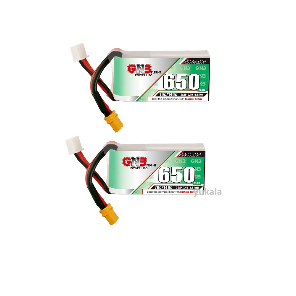 Gaoneng Gnb 2S 7.4V 650Mah 70C/140C Lipo Batteria Jst/Xt30 Spina Per Micro Aircraft Quadcopter Rc Racing Drone 2S 650Mah