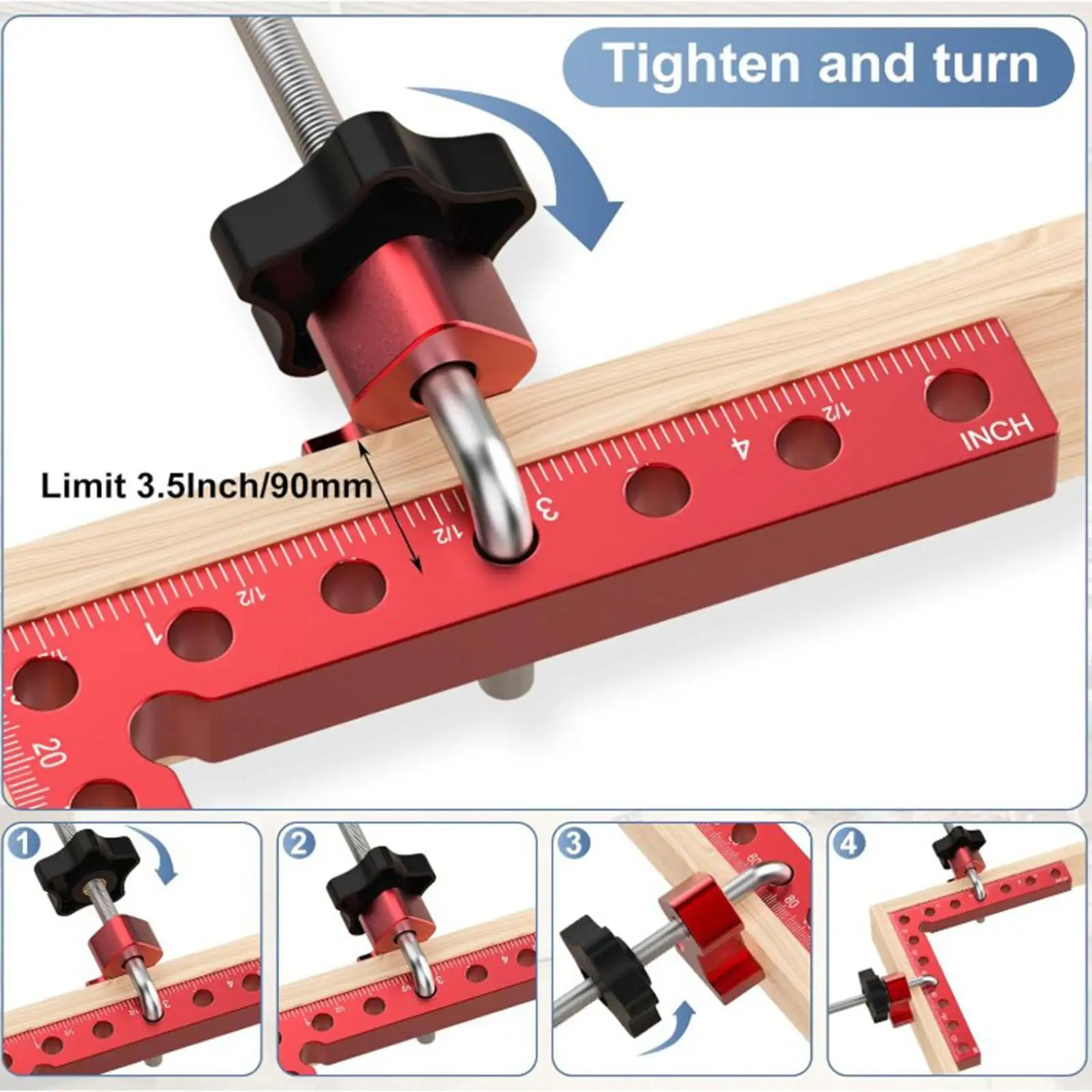 4 Pieces 90 Degree Clamps Easily Install Aluminum Alloy Professional Portable Corner Clamps Woodworking Block for Picture Frame 4 Pieces 90 Degree Clamps Easily Install Aluminum Alloy Professional Portable Corner Clamps Woodworking Block for Picture Frame