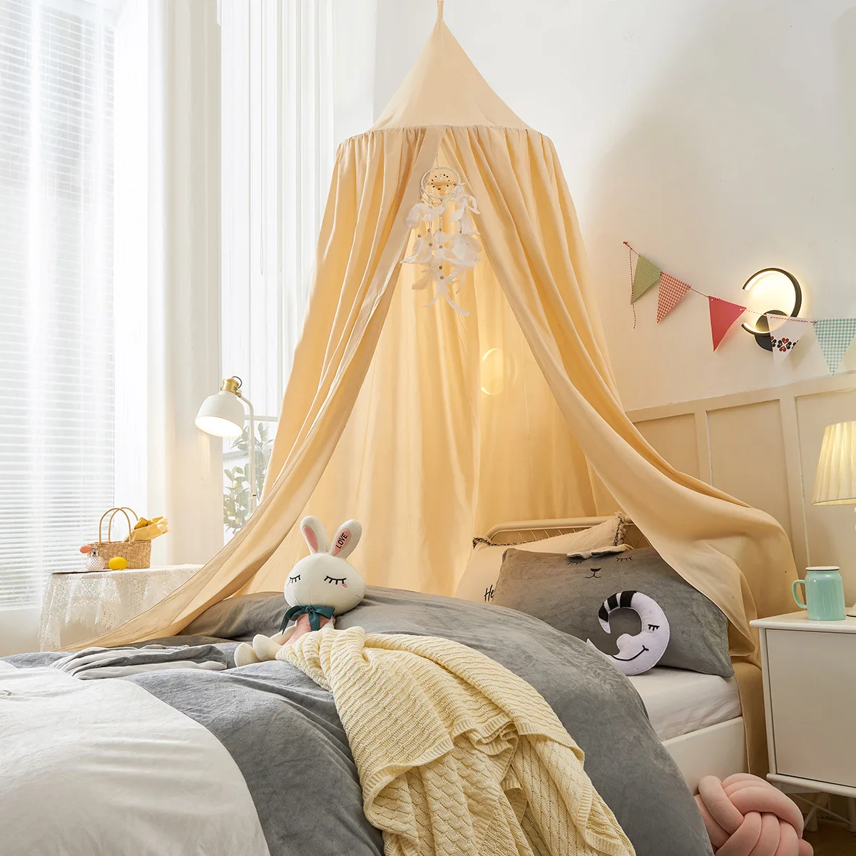 Polyester koepel klamboe, luifel klamboe, ronde klamboe, slaapkamer witte klamboe, kan Polyester koepel klamboe, luifel klamboe, ronde klamboe, slaapkamer witte klamboe, kan