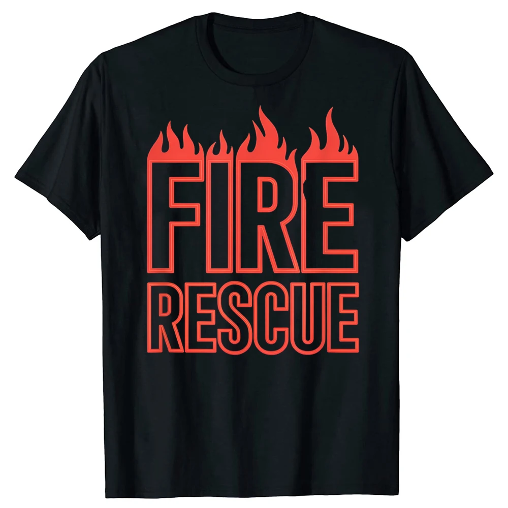 Lustige Feuerwehr-Grafik-T-Shirts für Männer und Frauen, modisches, lässiges T-Shirt aus 100 % Baumwolle, lockeres, übergroßes T-Shirt für den Sommer