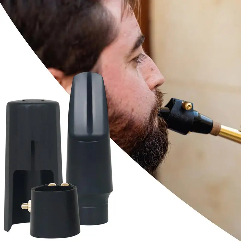 Tenor Sax Mouthpiece Sax Ligature Fastener Set Of 3 Saxophone Mouthpiece Set Ligature Clip Flute Head Cap For Woodwind