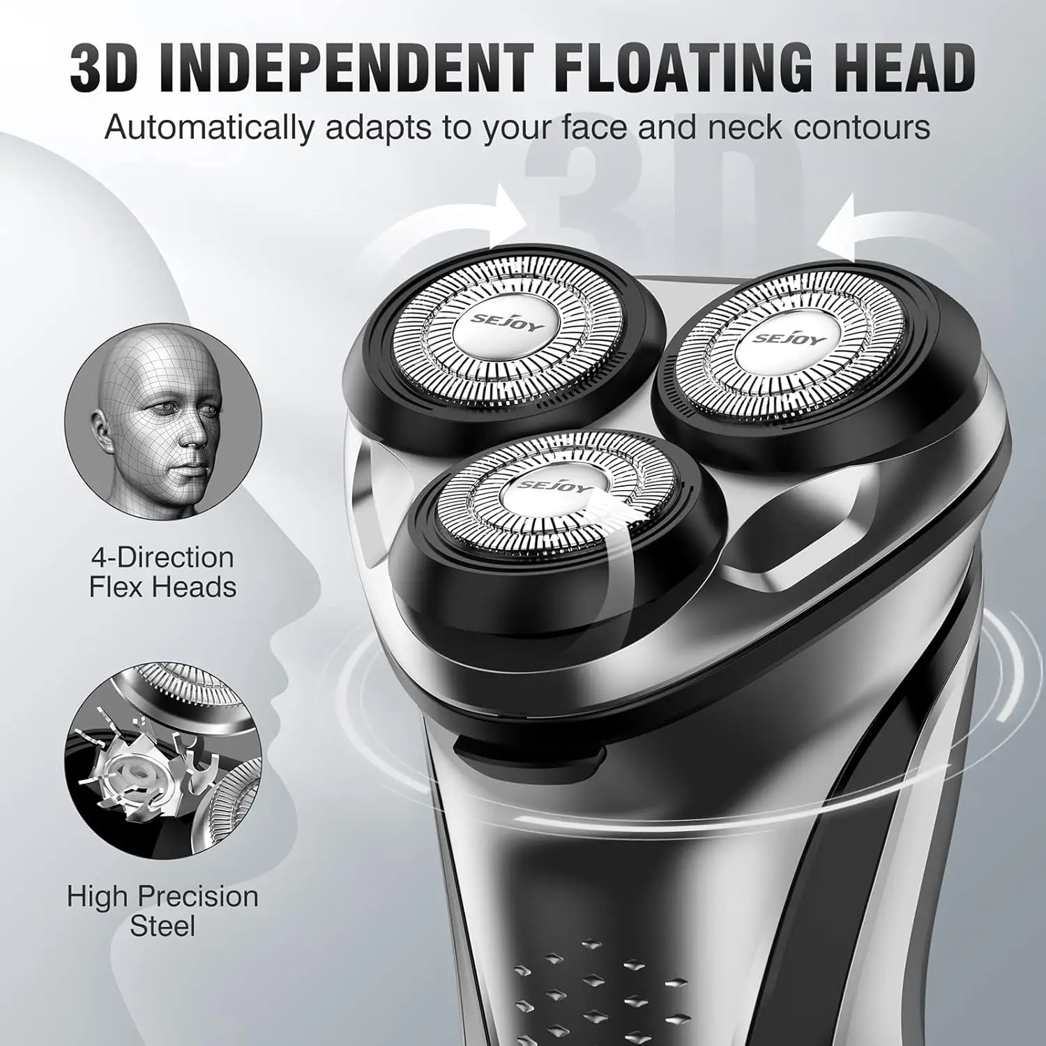SEJOY Electric Shaver for Men Pubic Hair Razor Waterproof IPX7