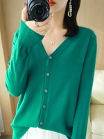 Early Autumn New Andy Cashmere Knit Cardigan V-Neck Solid Color Fashion High-Grade Comfortable Loose Casual Knitwear -GH021 - Image 6