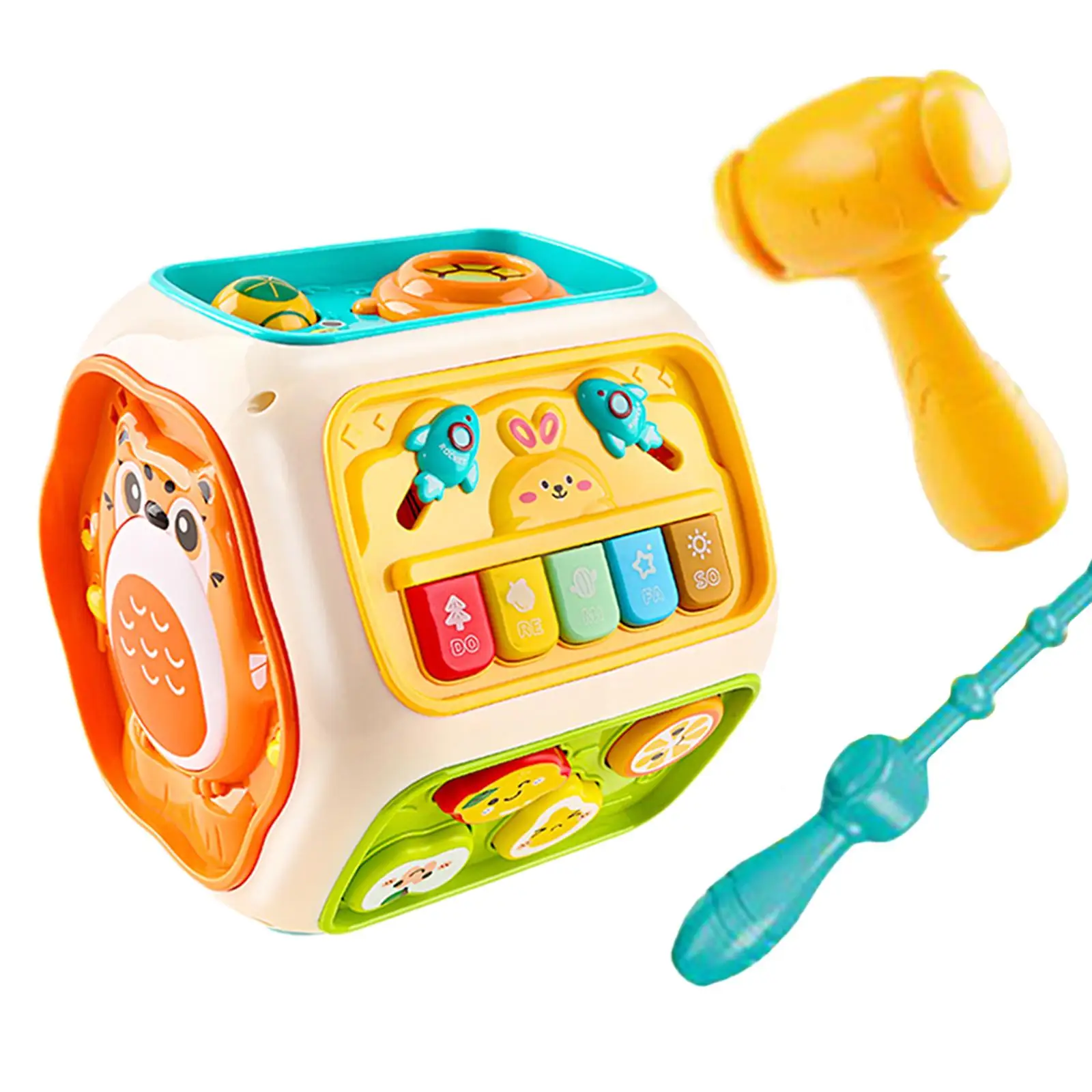 Children's Hand Beat Drum Set with Lights and Sounds Activity Center for 1 2 3 4 Year Old Kids Preschool Toddlers Birthday Gifts