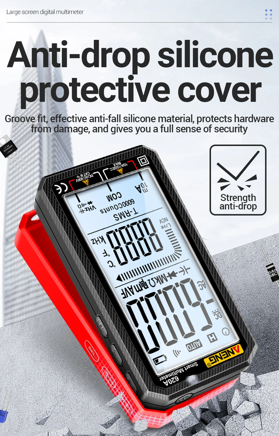 ANENG 620A Digitales Multimeter 6000 Anzeigen AC/DC Spannung Strom Widerstand Kapazität Temperatur Tester NCV Stromführender Leiter-Detektor – Detail 4