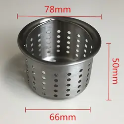 Diamter 78mm Sink Filter Basket, 3MM Filter Hole Kitchen Sink Strainer, Stainless Steel Waste Plug Drain Stopper Mesh Basket