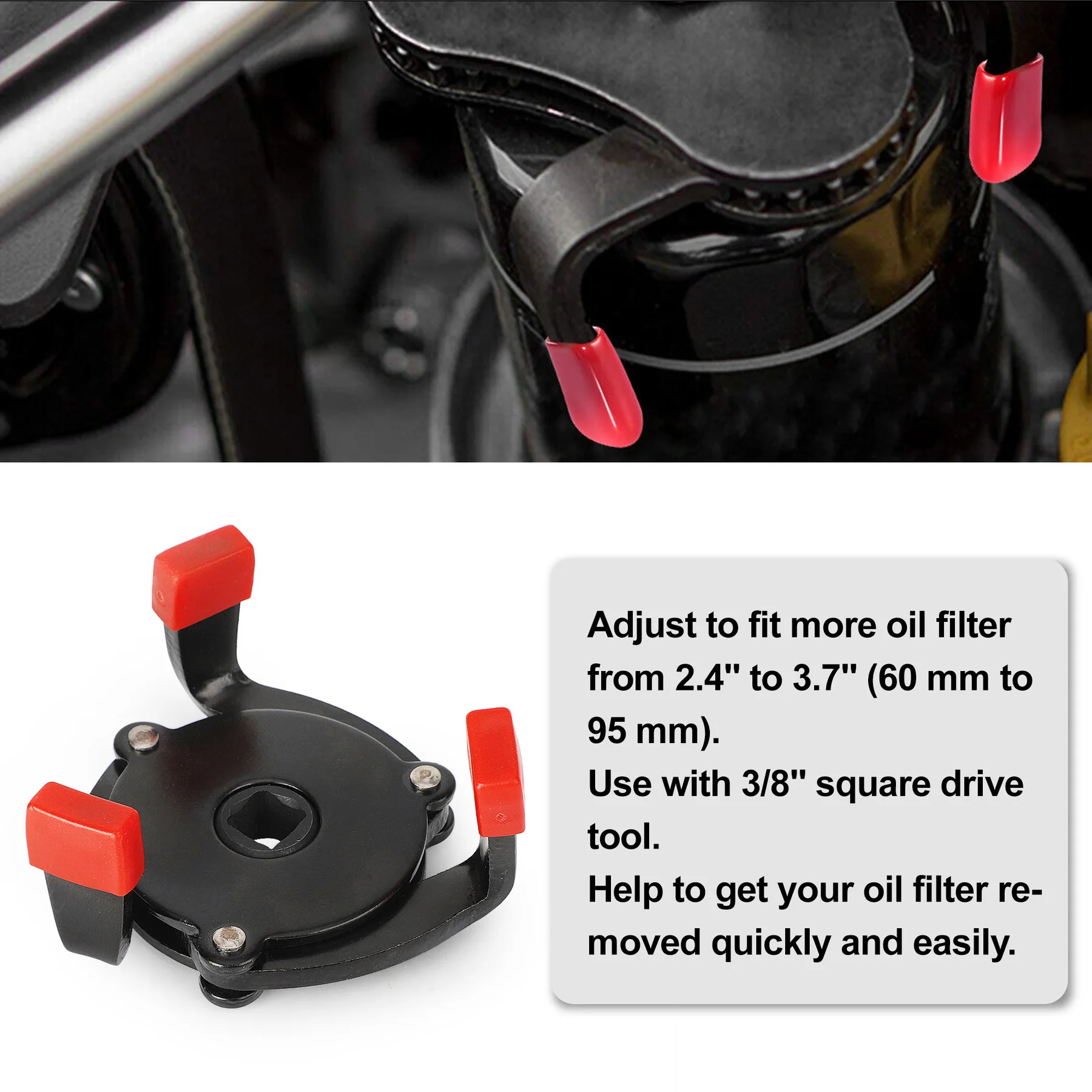Car Accessories Oil Filter Wrench Car Oil Filter Car Filter Universal 3 Jaw Oil Filter Remover Tool Interface Special Tools Wrench
