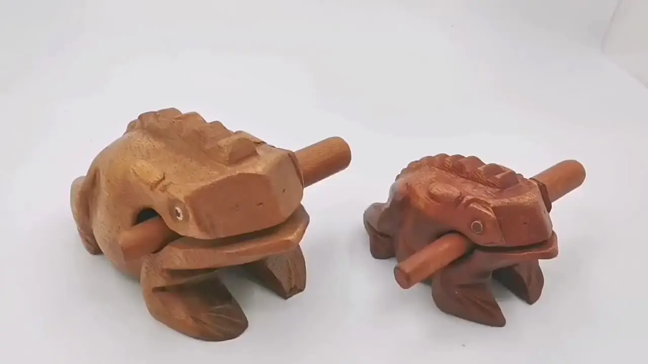 Yosoo Rana Portafortuna In Legno Thailandese – Strumento Musicale Gracidante, Decorazione Da Scrivania, 5 Dimensioni (5,8 Cm)
