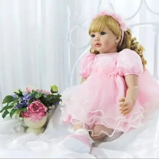 BZDOLL 24inch Soft Silicone Reborn Toddler Alive Princess Babies 60cm Real Looking Girls Lovely Birthday Gift 4