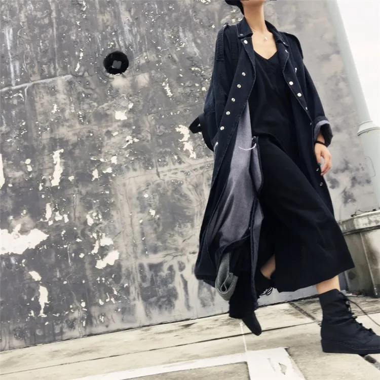 Getspring 2023 Spring Women Trench Coat oversized denim