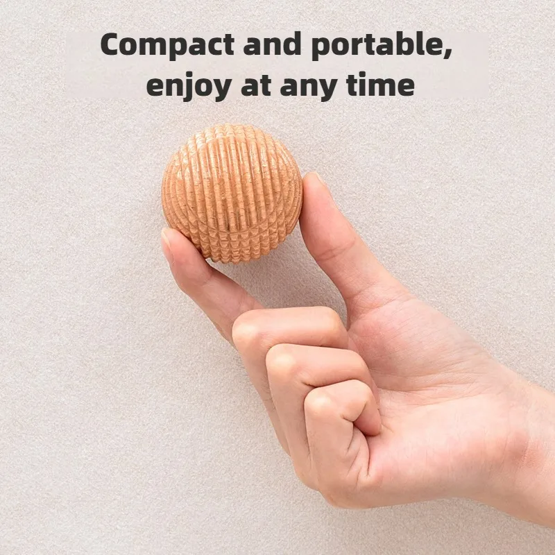 Solid Wood Massage Ball for Muscle Relief and Grip Enhancement