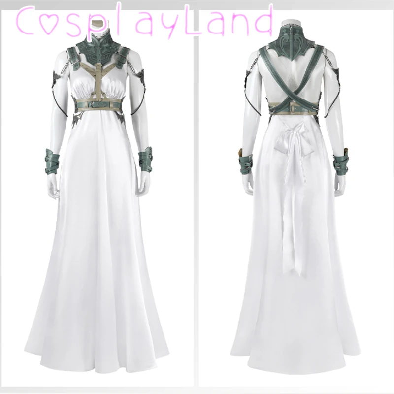 

Костюм для косплея из игры FF 7 Tifa Aerith Yuffie, платье без бретелек розы, наряд с аксессуарами, маскировка, фэнтезийное сексуальное женское длинное платье