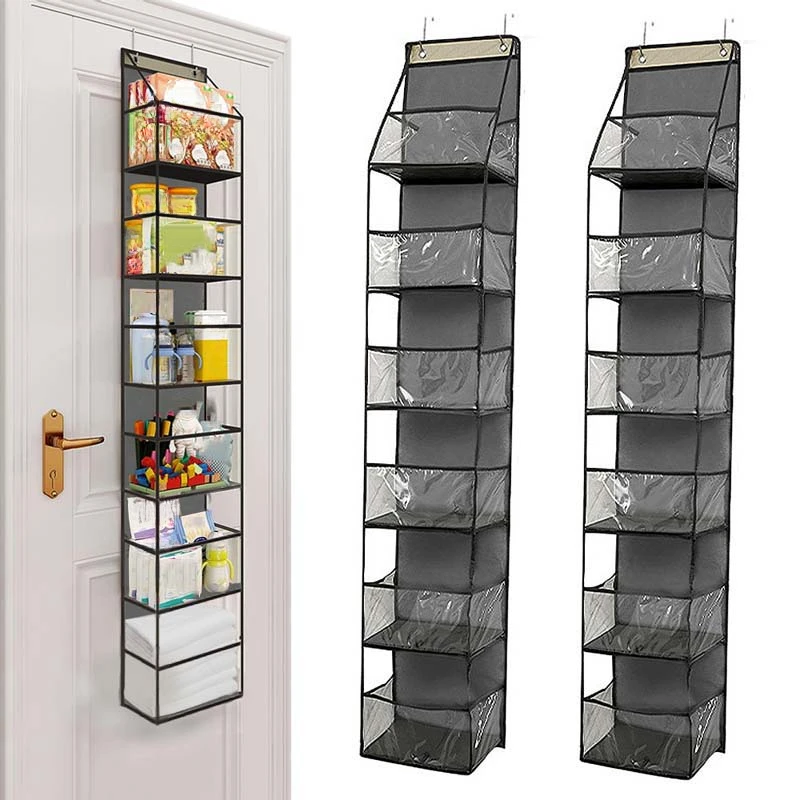 

2PCs 6-layer Hanging Bag Storage Door Hanging Grid Closet Organizer for Bedroom Multifunctional Wardrobe Sundry Toyes Shoe Pouch