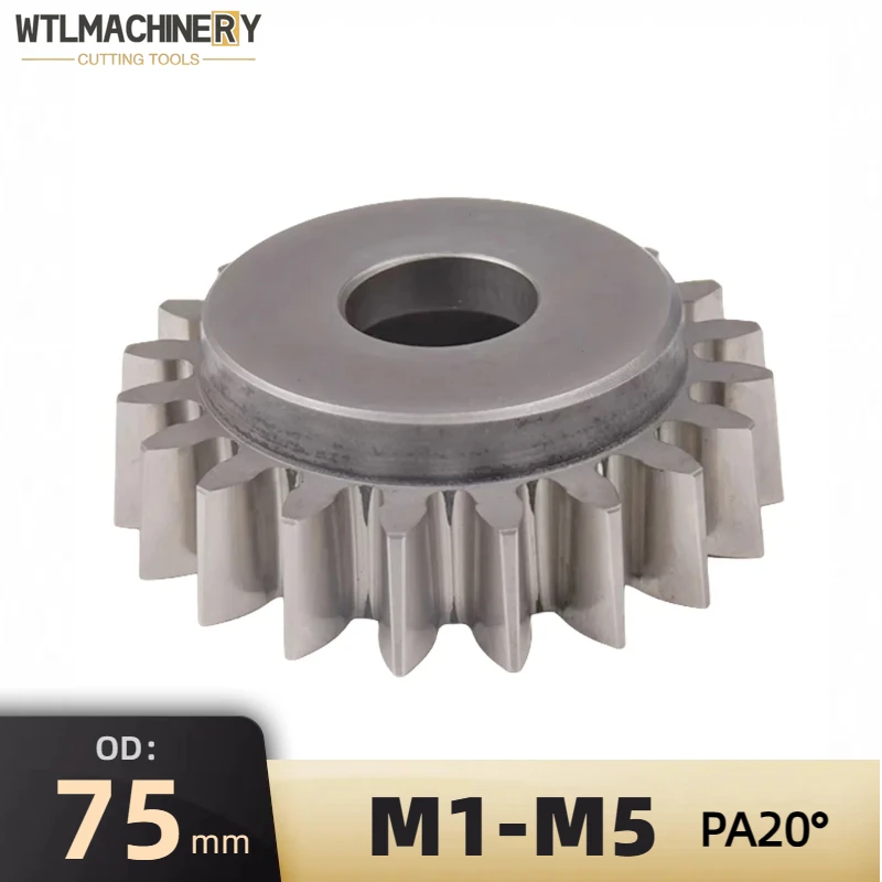 

Gear Shaper Cutter Bowl Shape Straight Tooth HSS 6542 PA20 Degree Grade A Gear Milling Cutter Pitch Diameter 75mm M1-M5